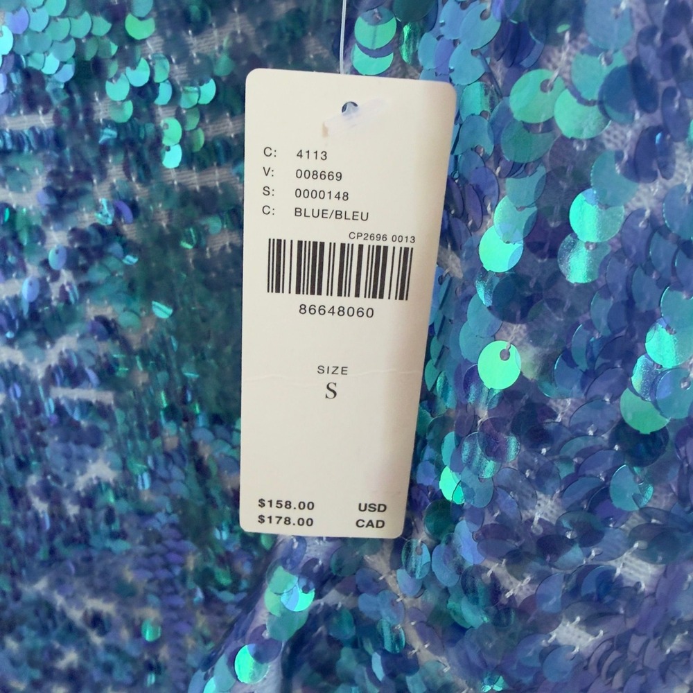 Pilcro Anthropologie $158 Sweater Size Small Cashmere Blend Sequin Mermaid (NEW) - Picture 5 of 7